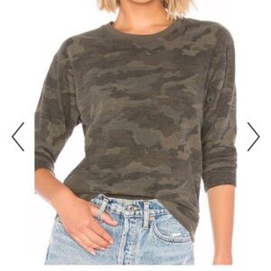 James Perse Camouflage Crew Neck Sweater